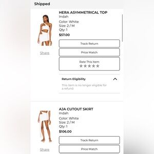 Indah White Aja Skirt with Cutout Design